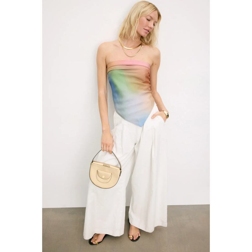 Untitled in Motion Poma Strapless Tie Top Abstract Print Luxe Sz XS/S. NWT